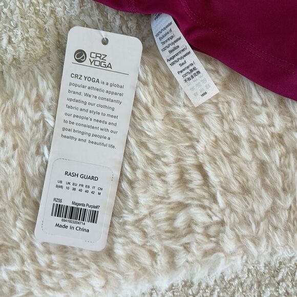 CRZ Yoga Rash Guard long sleeve Ted shirt, Color is Magenta Purple, Small, NWT - Picture 8 of 8